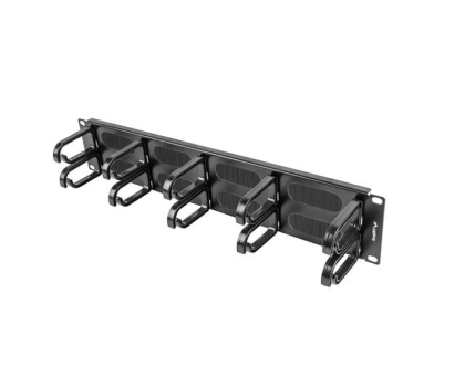 Akcesorium do szafy RACK Lanberg Organizer kabli Typ B 19" 2U szczotkowy (czarny)